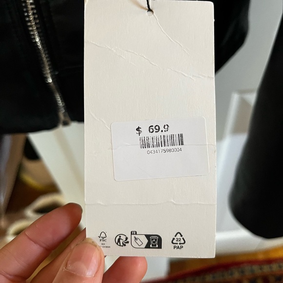 Zara Moto Jacket NWT Faux Leather - Picture 9 of 9